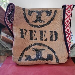 Tory Burch For Holt Renfrew Feed Burlap Crossbody Bag